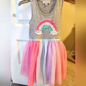 Tutu dress with rainbow sequins little girls size 5
